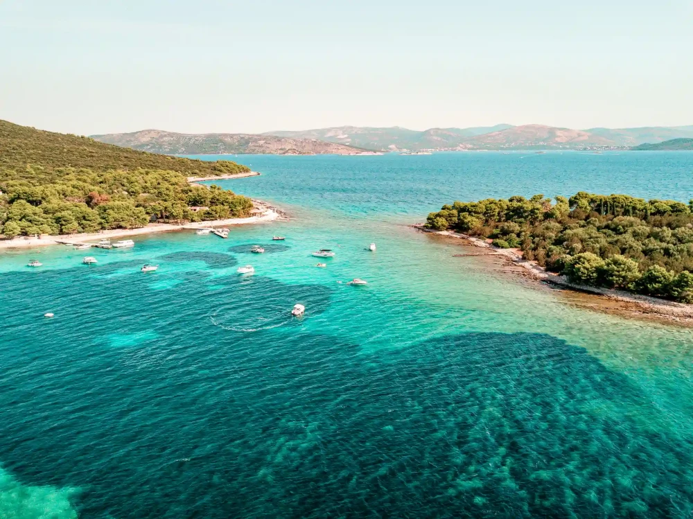 Yachts sailing on the Beautiful Blue Lagoon